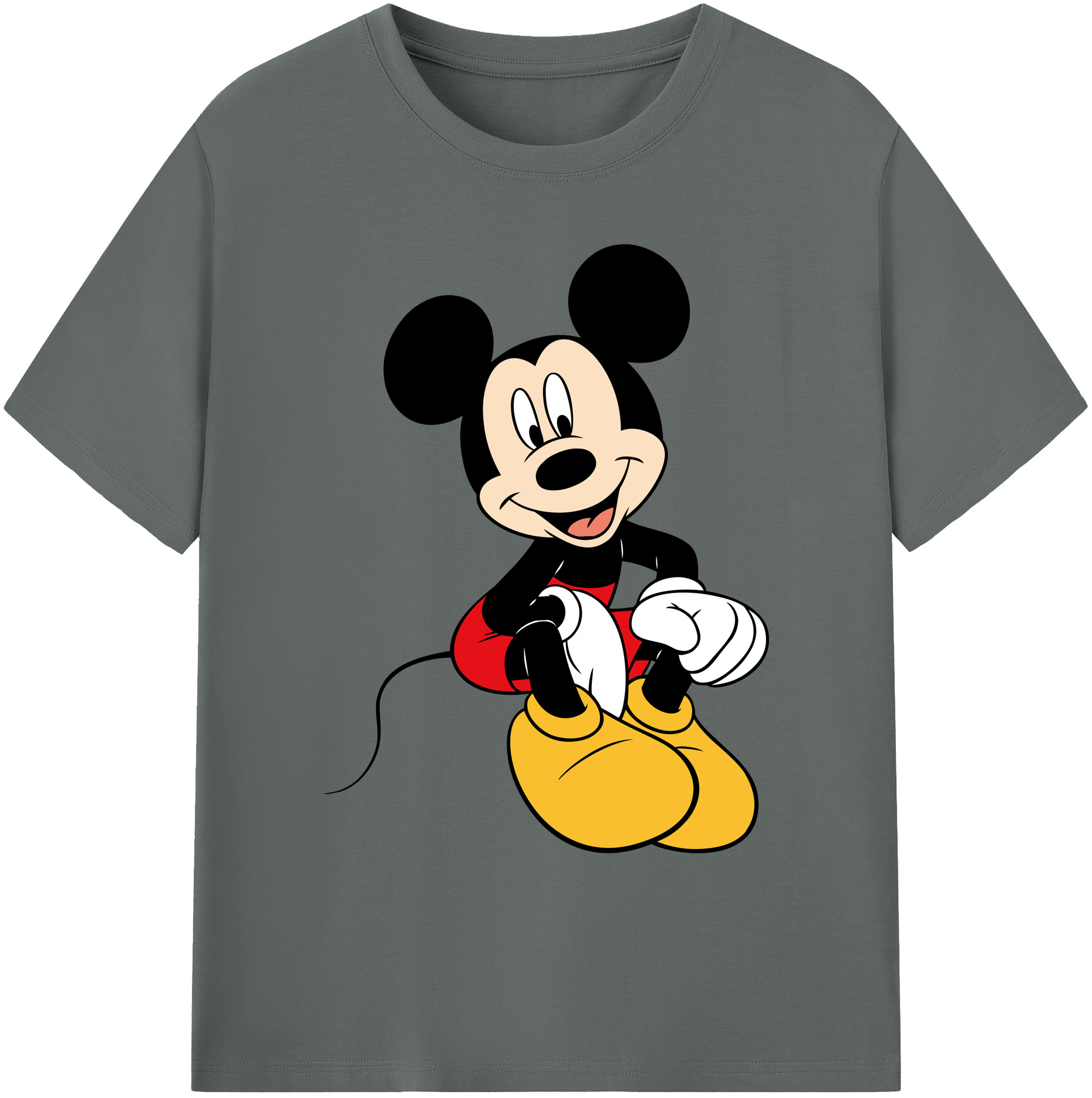 ミッキーマウス Mickey Mouse 綿100％ メンズ半袖Tシャツ｜肌触りやわらか＆通気性